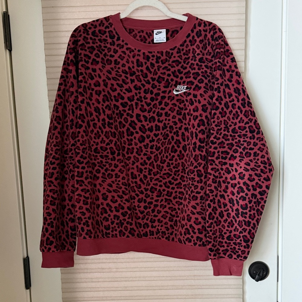 Nike Pink Leopard Print Sweatshirt